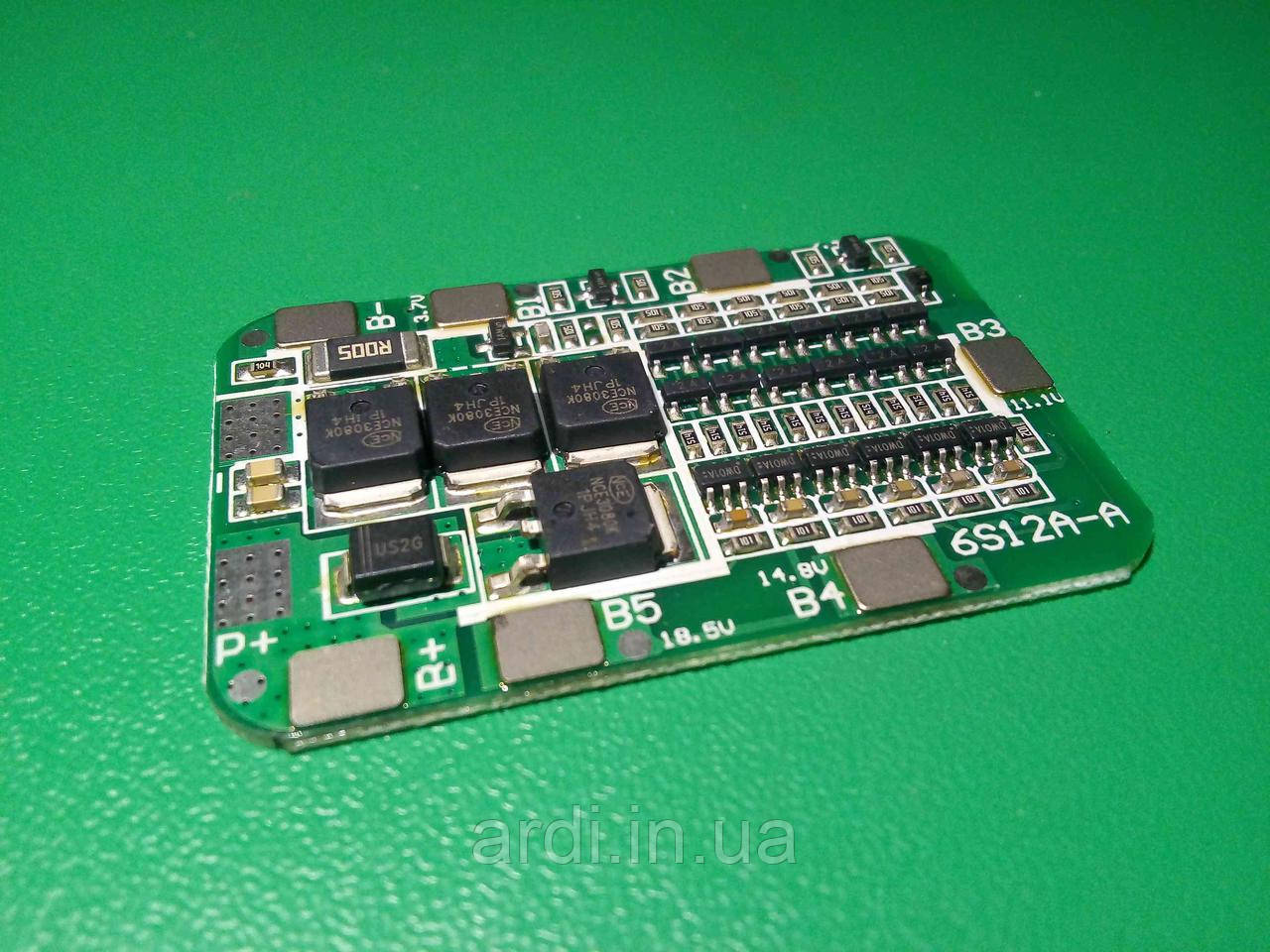 BMS Контролер заряду/розряду, плата захисту 6S Li-Ion 18650 24V 15A