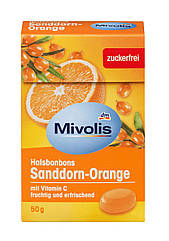 Льодяники Mivolis з вітаміном С (без цукру), Обліпиха-апельсин, 50г