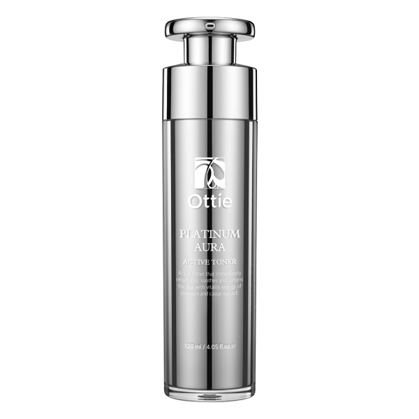 Антивіковий тонер для обличчя з платиною Ottie Platinum Aura Active Toner 120 мл, фото 1