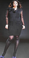 Молодежное черное платье-сарафан под сеточку 48-50 Giani Forte