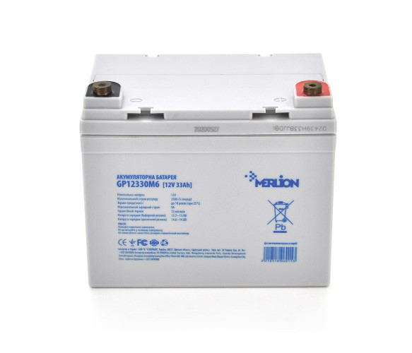 Акумулятор AGM - 33 Аг, 12 В Гелевий Merlion for Tesla GP12330M6 Q1 White