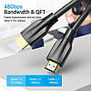 Кабель відео Vention HDMI 2.1 8K 60Hz 7680P 48Gbps 1M Black (AANBF), фото 3