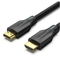 Кабель видео Vention HDMI 2.1 в оплетке 8K 60Hz 7680P 48Gbps 1M Black (AAUBF)