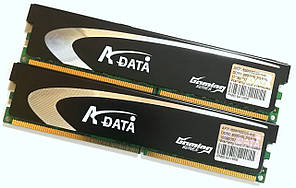 Пара оперативної пам'яті ADATA DDR2 4Gb (2Gb+2Gb) 800MHz 6400U CL5 (AX2U800GB2G5-AG) Б/В