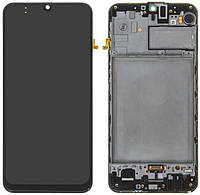 Дисплей для Samsung Galaxy M21 (2020 ) M215, модуль (экран), с рамкой, черный, оригинал GH82-22509A