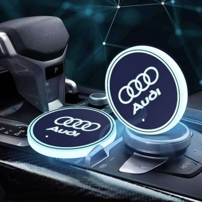 Подсветка Подстаканника в Авто RGB с Логотипом Автомобиля AUDI/ Ауди ...