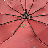 Зонт складаний жіночий Calm Rain 114-4 Lilu напівавтомат 10 спиць Бордовий, фото 4