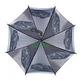 Дитяча парасолька з машинками для хлопчика від 6 років тростина напівавтомат Сірий (5478), фото 2
