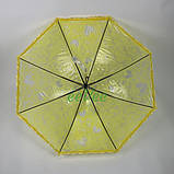 Зонт трость детский SL 18102-4 полуавтомат 8 спиц Прозрачный Желтый, фото 3
