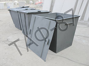 Сміттєвий бак (контейнер) для ТПВ 0,75 м. куб. метал 2,0 мм + кришка