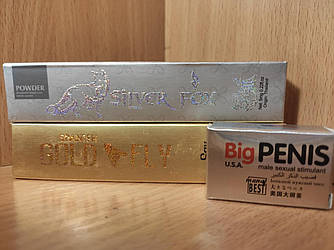 Возбуждающие средства для двоих Биг Пенис 3табл Сильвер Фокс 1шт Голд Флай 1шт