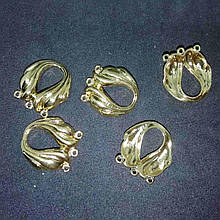 Підвіска Заготовка для сережок і намисто метал золото 17 х 18 мм 10 шт.