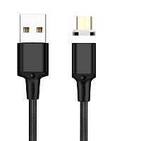 Кабель магнитный Greenport A01M11 в нейлоновой оплетке 1 метр 3.0A для microUSB Blаck