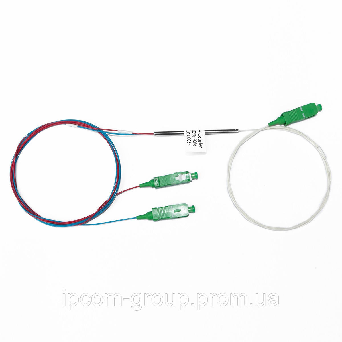 Делитель оптический COUPLER FBT 1x2 1310/1550-35/65-0-SC/APC-0.9mm cord-1.0m - фото 1 - id-p1309535189