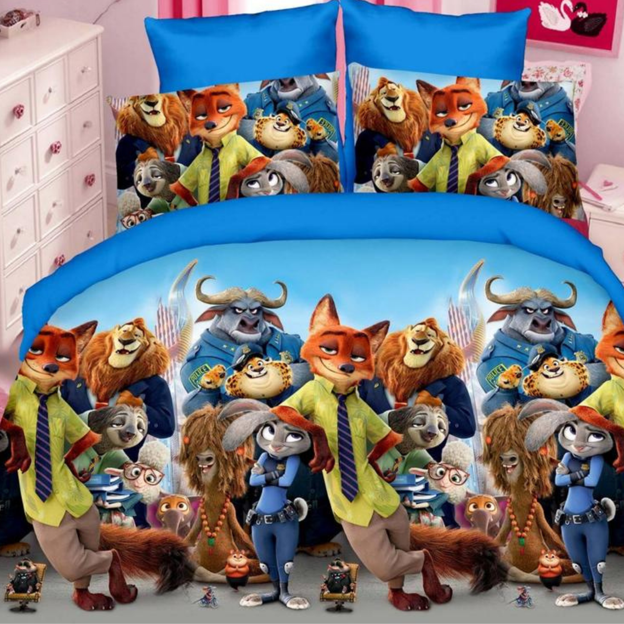 Постільна білизна Королева Ночі (Ранфорс) | Полуторний комплект | 50х70 | Зверополис, фото 1