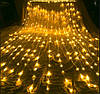 Гірлянда штора Водоспад 3х3 м 320 LED (прозорий шнур з перехідником) Золоте світло, фото 5