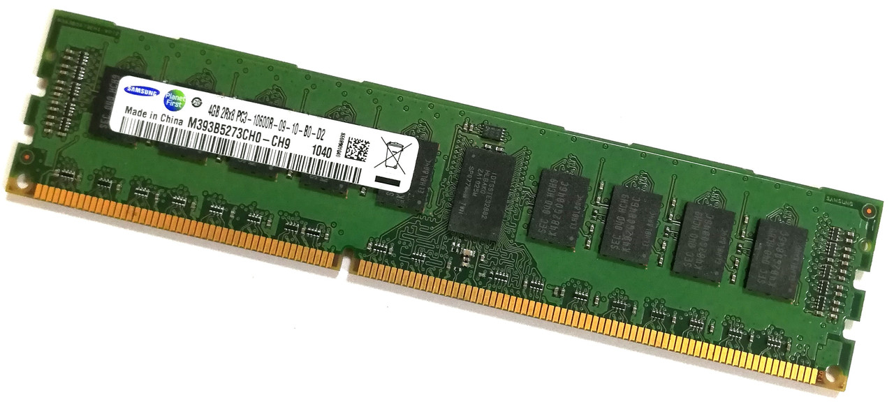 Серверна оперативна пам'ять Samsung DDR3 RDIMM 4Gb 1333MHz 10600R 2R8 CL9 (M393B5273CH0-CH9) Б/В