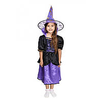 Дитячий карнавальний костюм Відьми у фіолетовому для дівчинки.