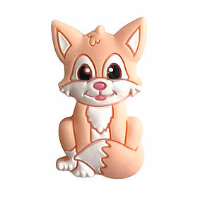 Міні Лисичка з хвостиком (світлий персик), силіконова намистина