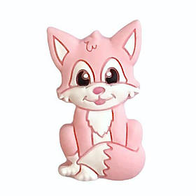 Міні Лисичка з хвостиком (троянда кварц), силіконова намистина