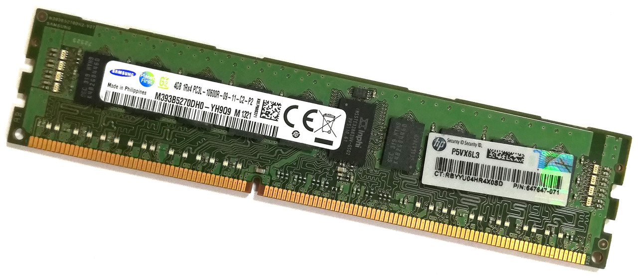 Серверна оперативна пам'ять Samsung DDR3L RDIMM 4Gb 1333MHz 10600R 1R4 CL9 (M393B5270DH0-YH9Q9) Б/В