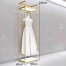 Торгова вішалка підлогова стійка для суконь золота в магазин одягу, шоу-рум