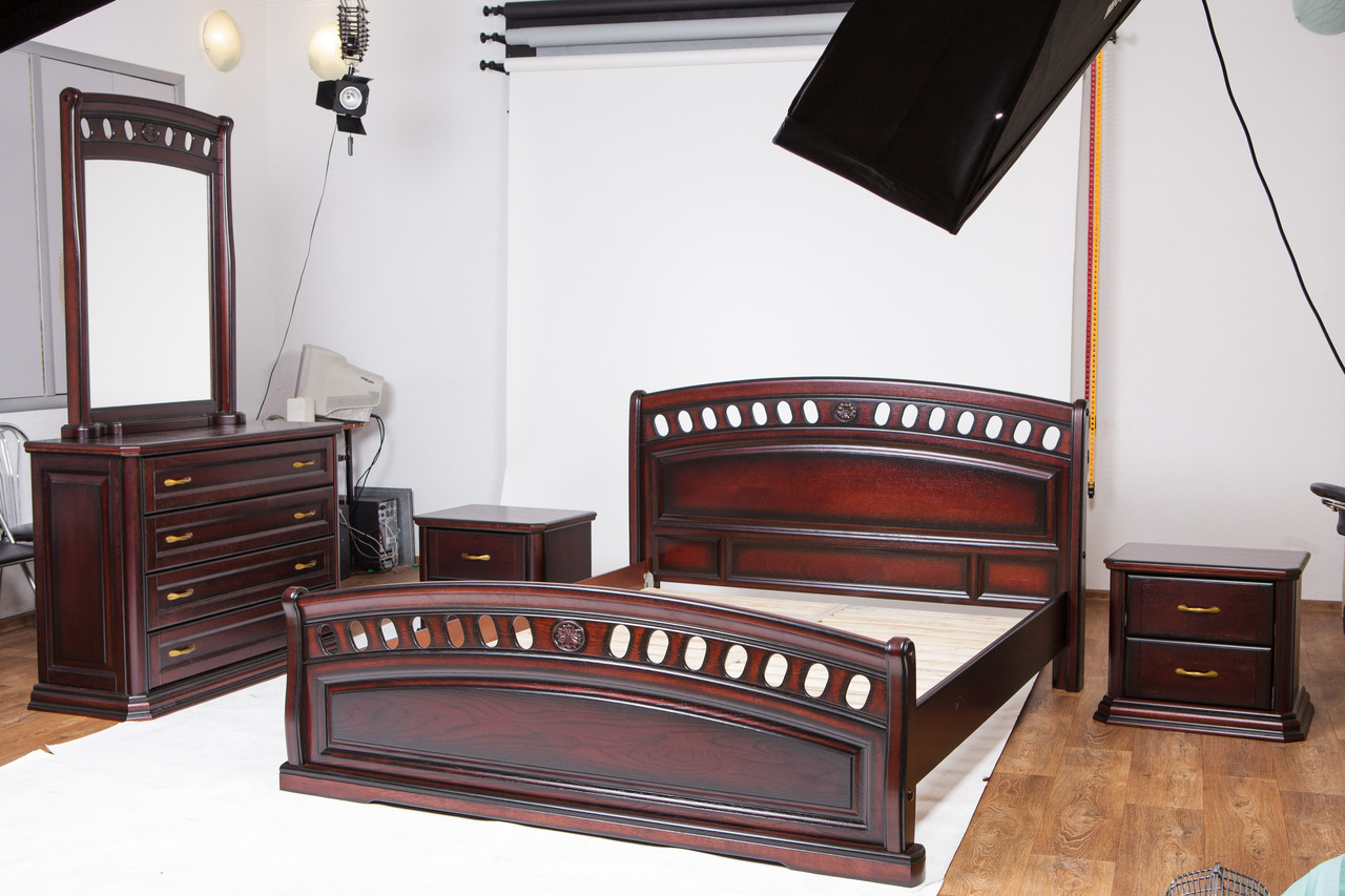 Кровать двуспальная Микс мебель Флоренция 160-200 см каштан - фото 7 - id-p1309614073