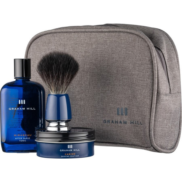 Набір для гоління Graham Hill Shaving Set (мило 85 г + тонік після гоління 100 мл + помазок + косметичка)