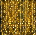 Світлодіодна гірлянда штора 400 led 3х2м (прозорий шнур, з перехідником) Золоте світло, фото 7