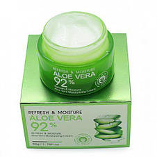 Багатофункціональний крем для обличчя Bioaqua з екстрактом алое віра Refresh & Moisture Aloe Vera 92% Cream, 50г, фото 2