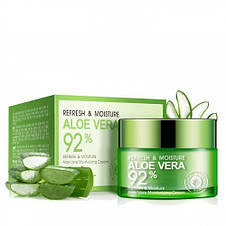 Багатофункціональний крем для обличчя Bioaqua з екстрактом алое віра Refresh & Moisture Aloe Vera 92% Cream, 50г, фото 3