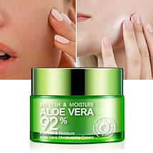 Багатофункціональний крем для обличчя Bioaqua з екстрактом алое віра Refresh & Moisture Aloe Vera 92% Cream, 50г, фото 2