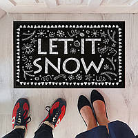 Коврик придверный для дома с принтом «Let it snow» на резиновой основе 75х45х0,4 см (KOV_20S022)