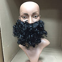 Борода з вусами кучерява чорна