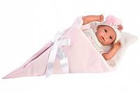 Кукла-пупс Llorens плачущая в розовом конусе-одеяле 63632