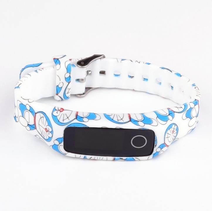 Силіконовий кольоровий ремінець на фітнес трекер Honor Band 4 та Band 5. Кіт Дораемон (Doraemon)