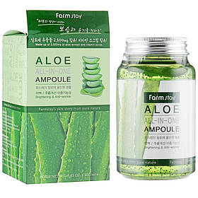 Ампульная сироватка для обличчя з екстрактом алое Farmstay Aloe All In One Ampoule 250 мл (8809469772877)