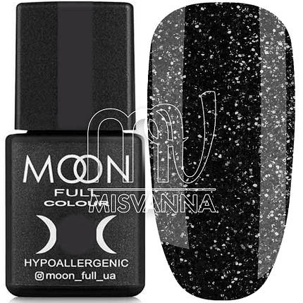 Гель лак MOON FULL color Gel polish, 8 мл №319 черный с серебристыми блестками, фото 1