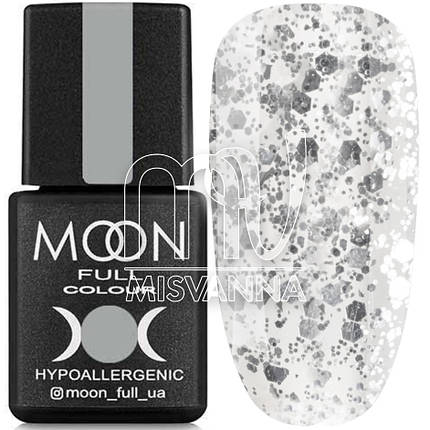 Гель лак MOON FULL color Gel polish, 8 мл №327 срібні пластівці, фото 1