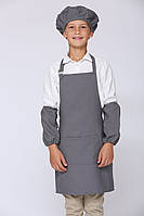 Фартух для уроків праці з беретом 11-18 років габардин сірий