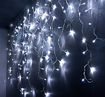 Гірлянда 120 led warm white/blue сітка (1,5х1,5), прозора, силіконовий провід)
