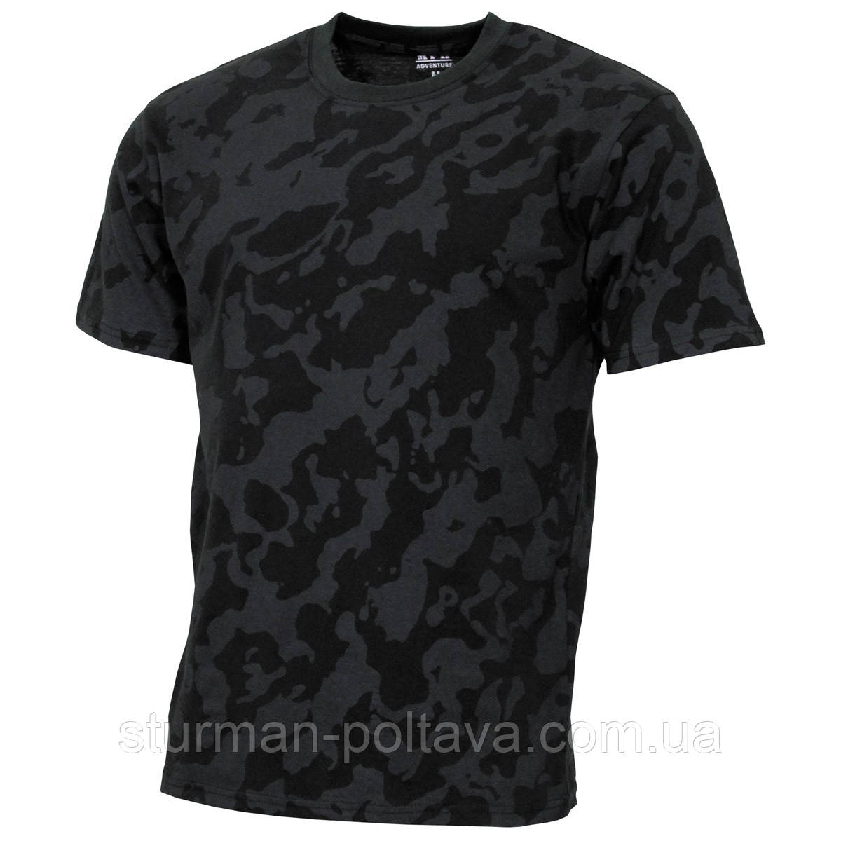 Футболка чоловіча "Streetstyle" камуфляж night-camo колір темна ніч бавовна 100% MFH Німеччина