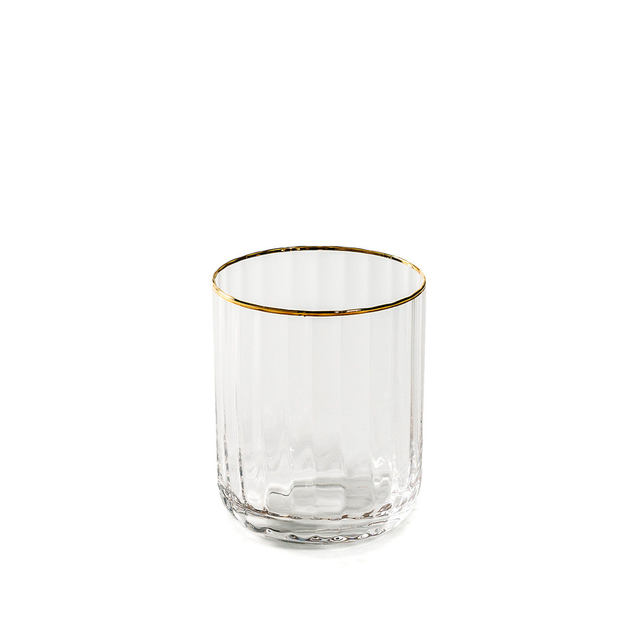 Склянка для віскі REMY-DECOR скляна з гранями Ice Evans 350 мл прозорого кольору із золотим кантом для води