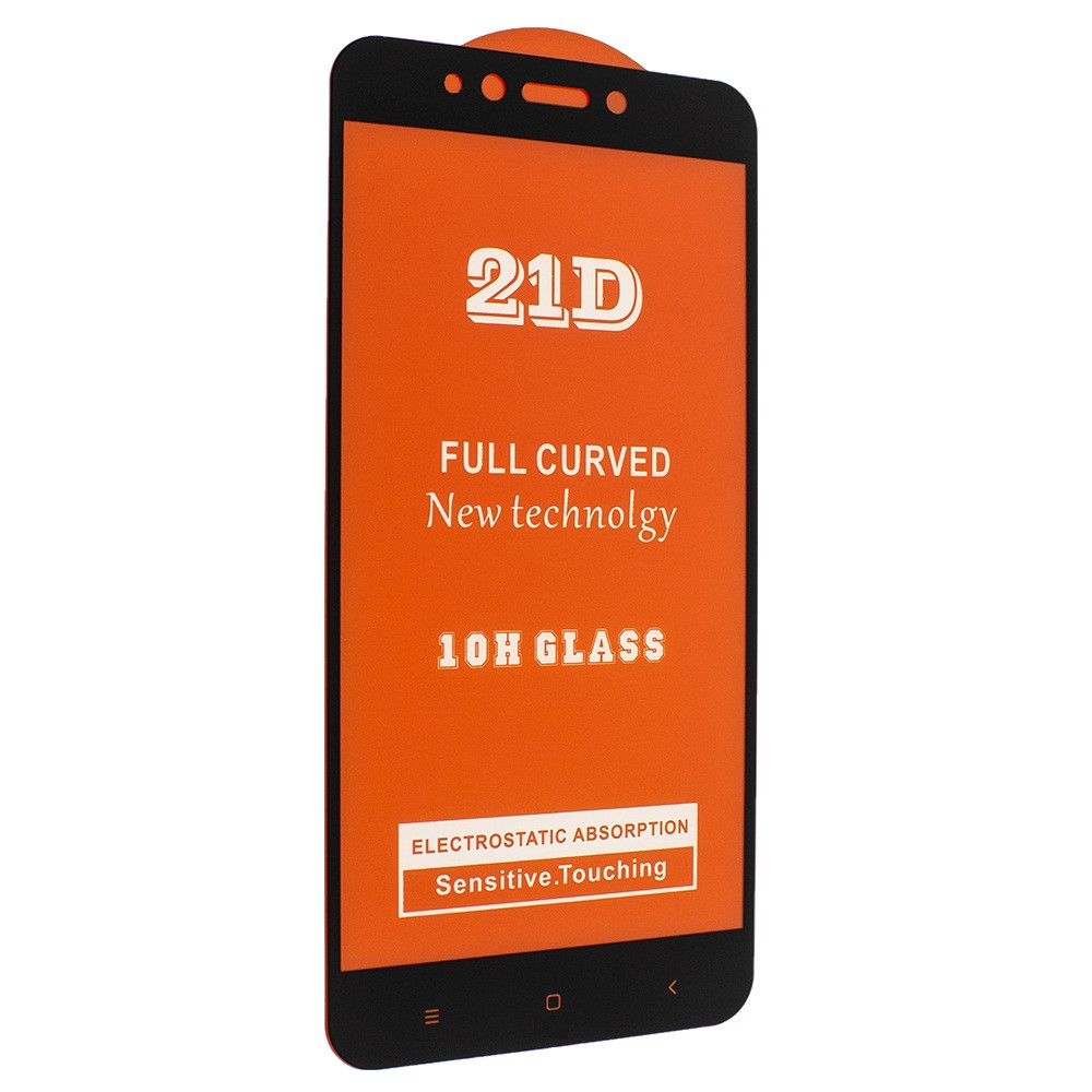 Захисне скло Fiji 21D Full Glue для Xiaomi Redmi Note 5A / Redmi Note 5A Prime чорне 0,3 мм в упаковці