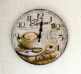 Настінний годинник Прованс Кава МДФ d34см   4258800-2 эспрессо