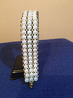 Ніжний жіночий браслет із бісеру та перлів