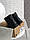 Зимові жіночі Уггі Ugg Mini Zip Чорні шкіряні з блискавкою, фото 3