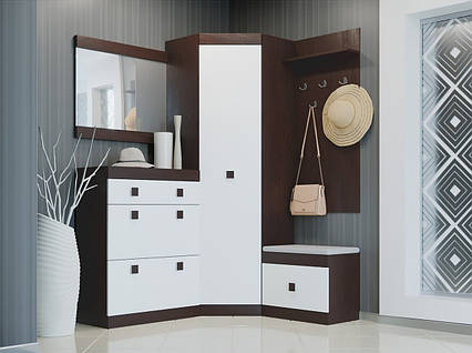 Передпокій Соната комплект 6 ЕВЕРЕСt Венге + Білий.