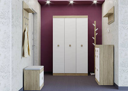 Передпокій Соната комплект 7 ЕВЕРЕСТ Дуб сонома + Білий.