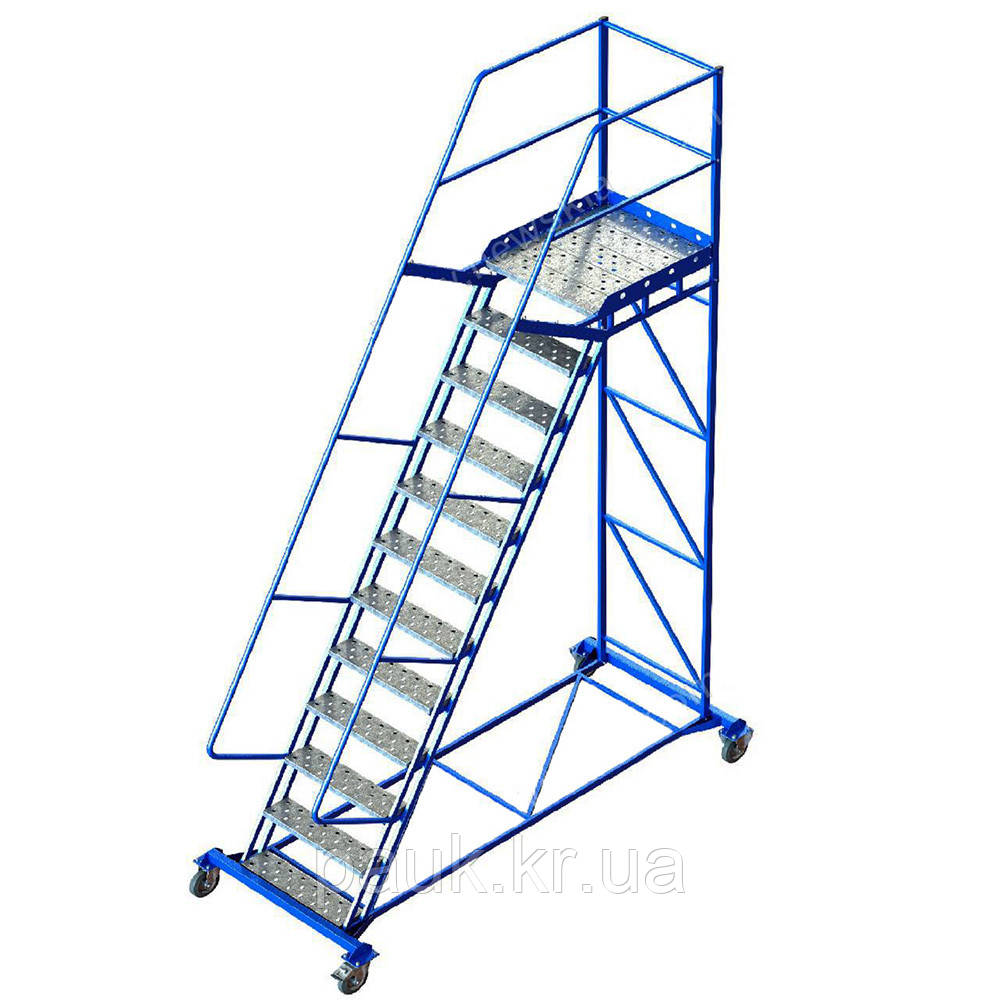 Металлическая платформная лестница 3 метра, складская передвижная .